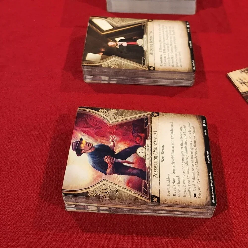 Arkham Horror Card Game with Extra Decks, Horror Fantasy game Pre-owned perfect